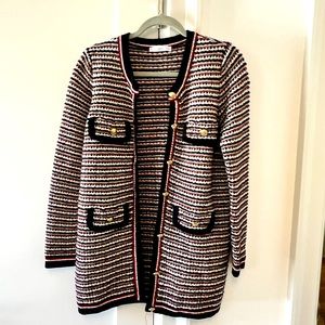 MANGO Thick Knit Cardigan with Gold Buttons